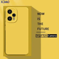 Square Liquid Silicone Angel Eyes Cover for Redmi Note 12 12R 12T Pro Plus Turbo 4G 5G Soft Waterproof Phone Case Note12 12Turbo