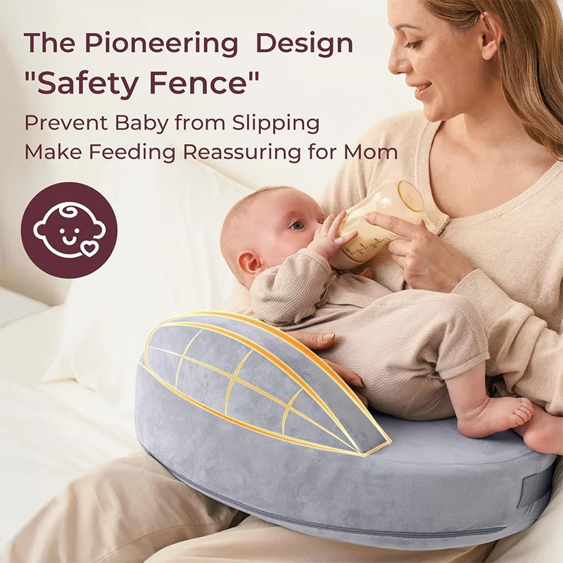 Ergonomic Memory Foam หมอนพยาบาลให้นมบุตรทารกแรกเกิดหมอนพยาบาลเอวสําหรับถือเด็กฝาครอบที่ถอดออกได้