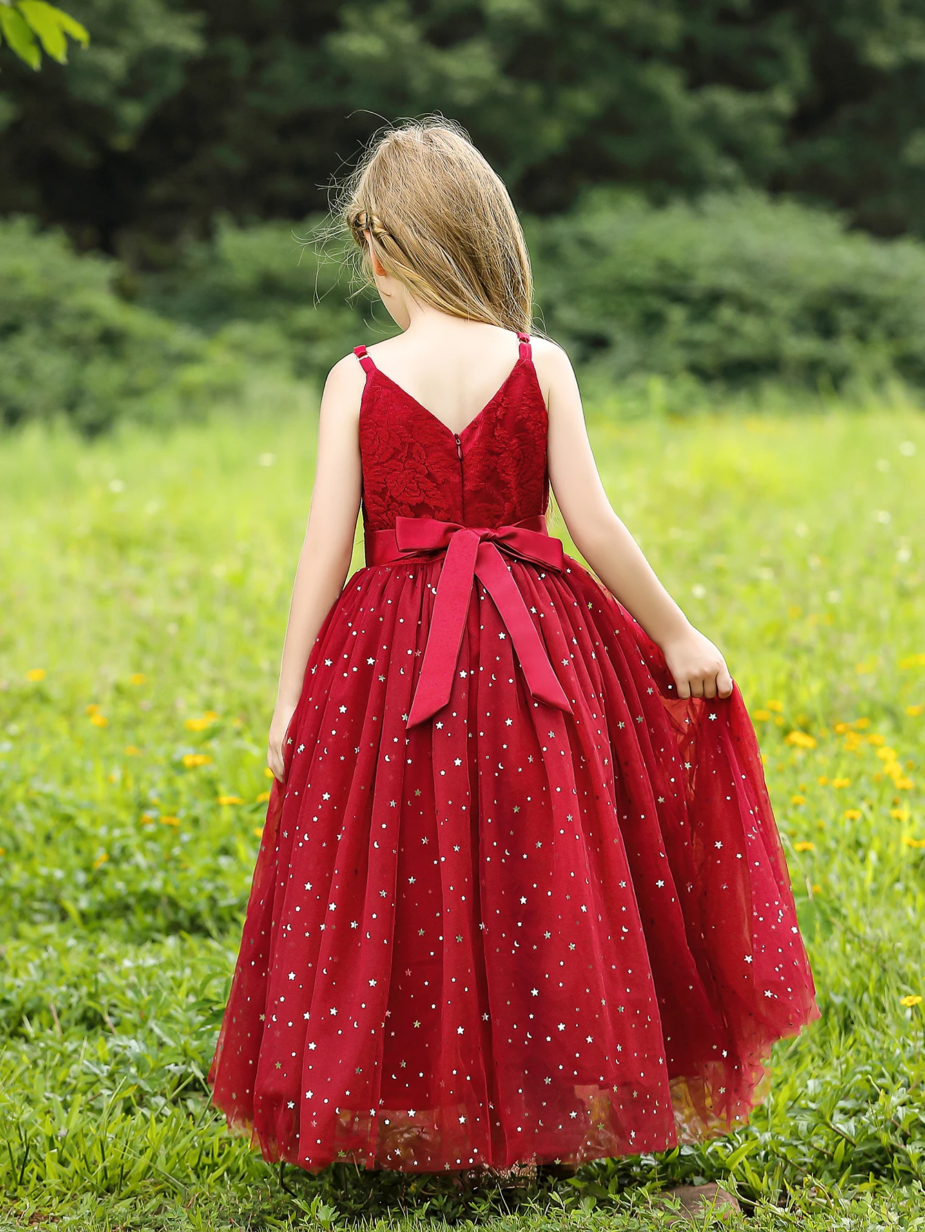 Young Girl Kids Clothes Wholesale Elegant High Quality Lace Kids Puffy Party Dress