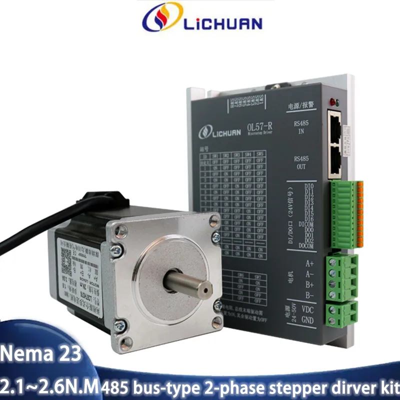 

Lichuan Nema 23 2.6N.M 3A Open Loop Stepper Motor D=8mm 4-lead Cable for 3D Printer CNC Kit 485 Bus-type Stepper Dirver