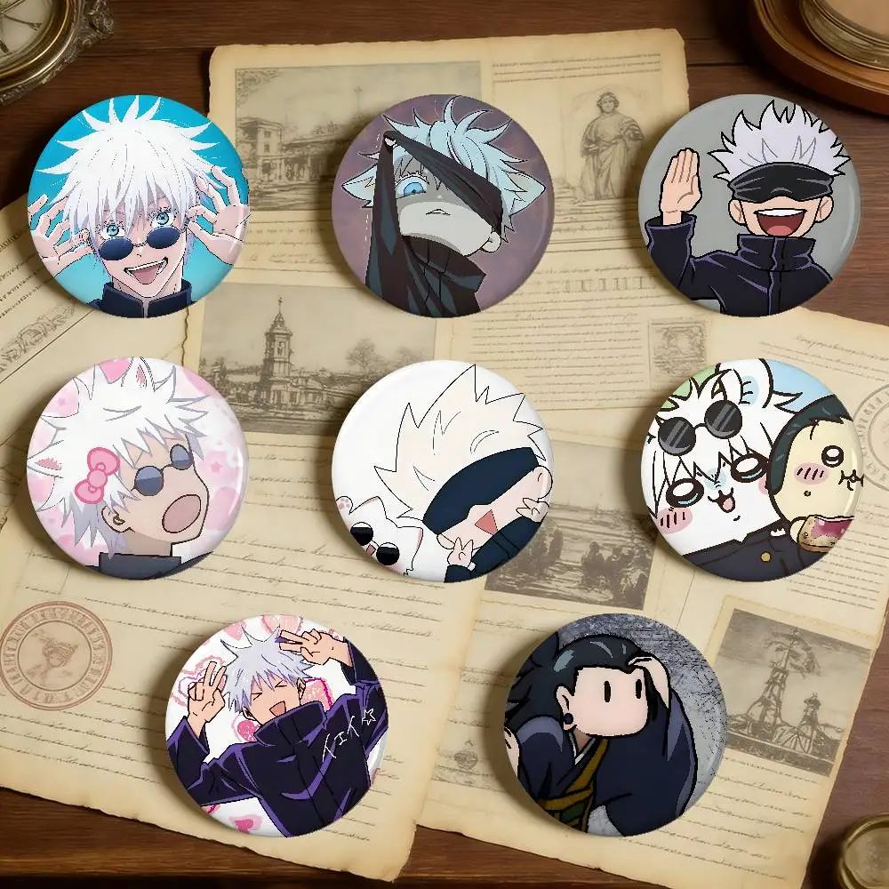 Anime-w-Jujutsus-w Badges Peripheral Lapel Pins Tinplate Round Brooch For Shoulder Bag Accessories Souvenir Gifts