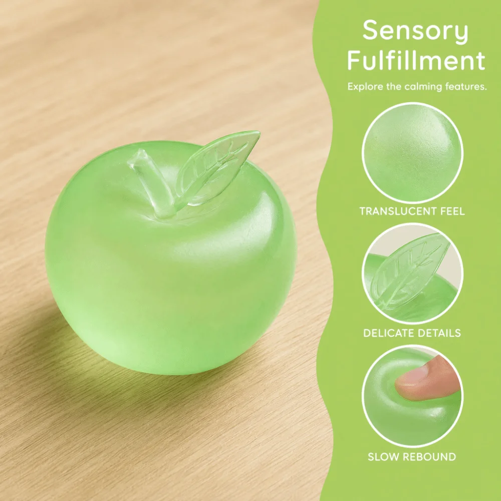 Apple Shape Stress Relief Slow Rise Non-Bounce Plasticity Squeeze Anxiety Relief Transparent Ball Sensory Fidget Adults