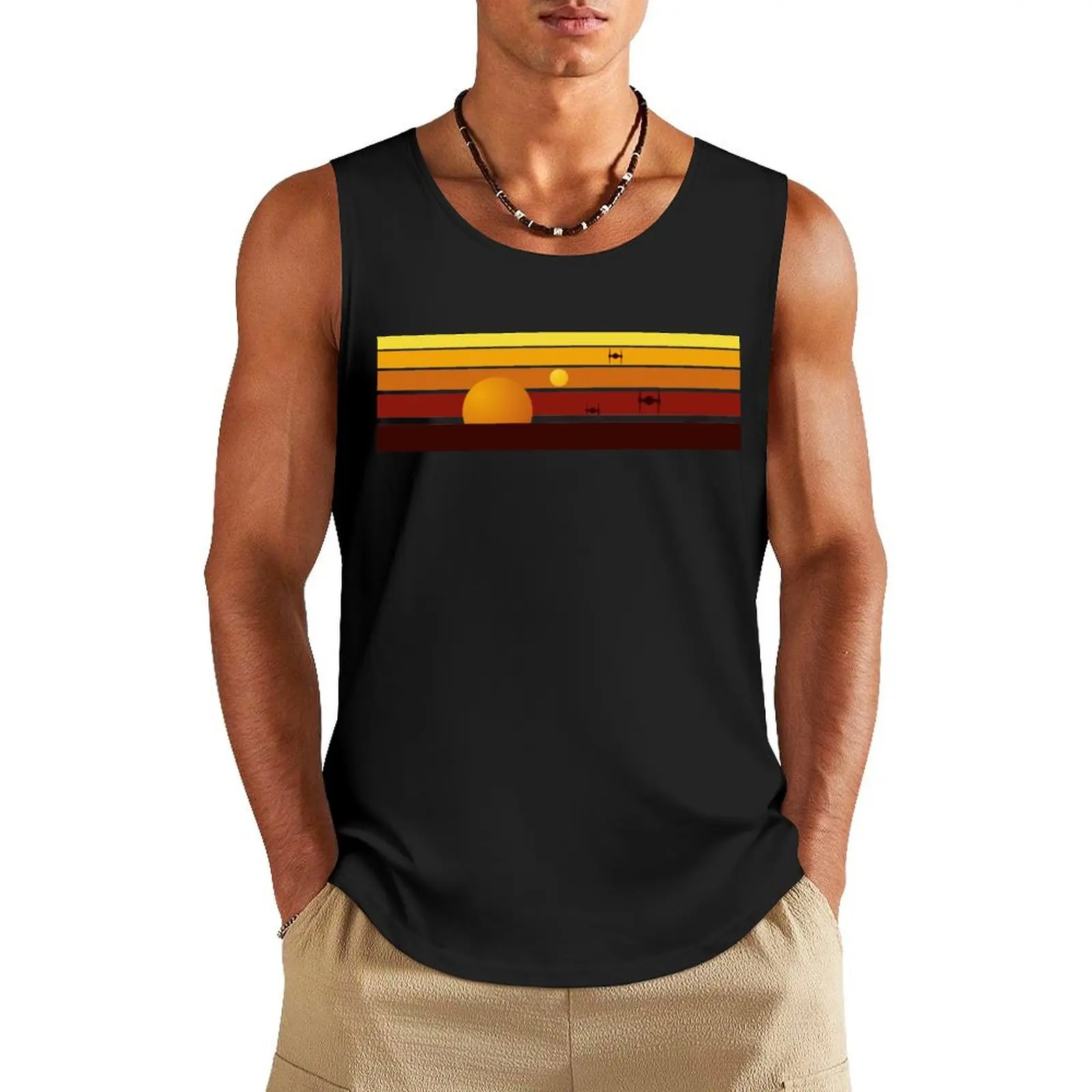 TATOOINE SUN Tank Top muscular man t shirt sleeveless gym shirts male bodybuilding men clothes