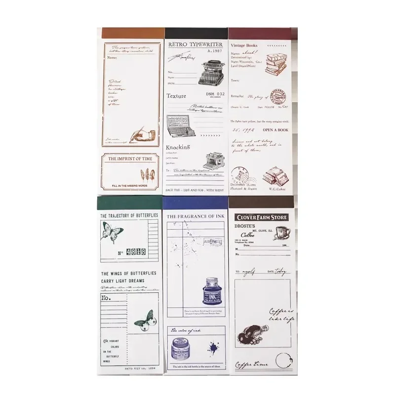 Vintage Scrolls of Mechanical Rhythm Long Strip Memo Pad aus der Paper Whispers Collection, perfekt für handgefertigte Basiscollage