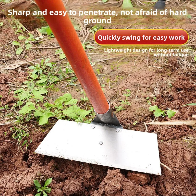 New Weeding Hoe Long Handle Farm Hoe Thickened Saw Blade Steel Sharpened Hoe Soil Loosening Weeding Cultivation