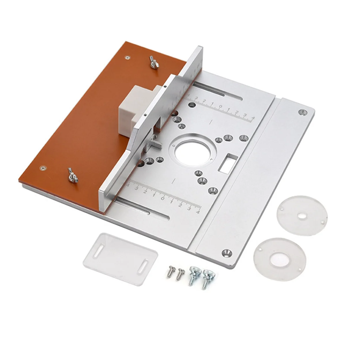 

Aluminium Router Table Insert Plate Electric Wood Milling Flip Board with Miter Gauge Guide Set Table Saw Workbench-B