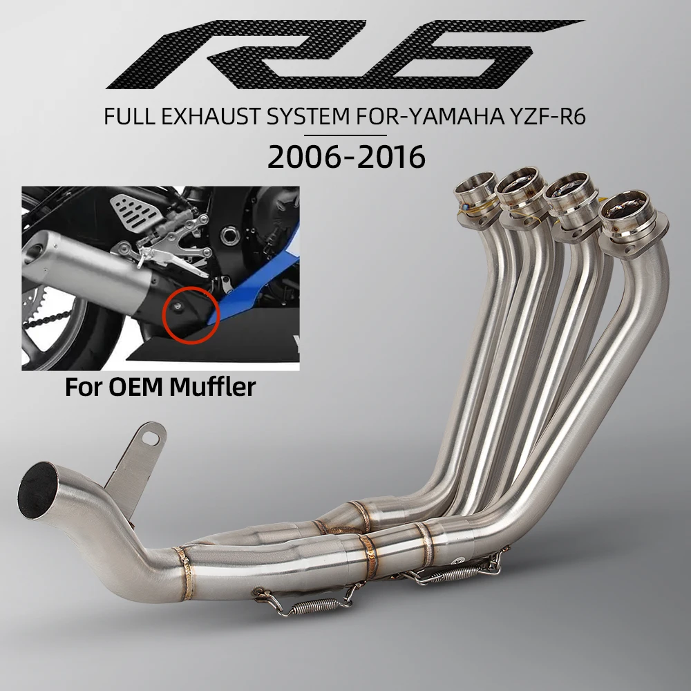 

R6 Exhaust Headers Tube For Yamaha Sport Racing YZF-R6 2006-2016 Motorcycle Escape Stainless Manifold Kit Fit OEM Muffler