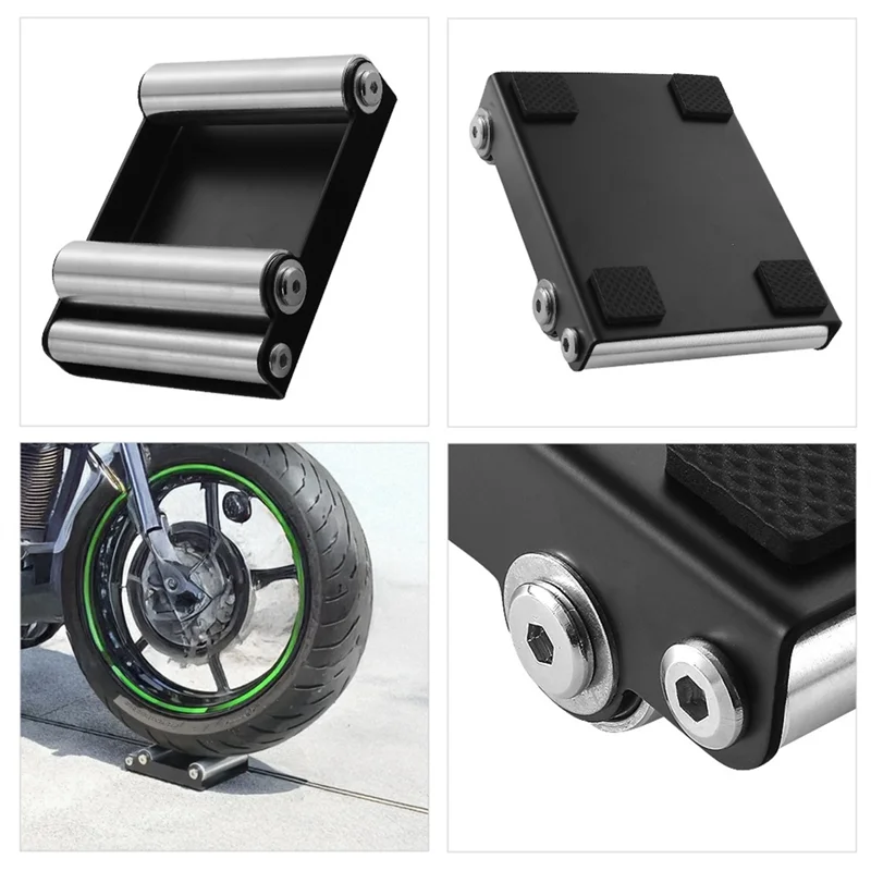 Excellent-Universal Motorcycle Tire Cleaning Stand Tire Wash Bracket Portable Chain Clean Roller Ramp Lift Stand