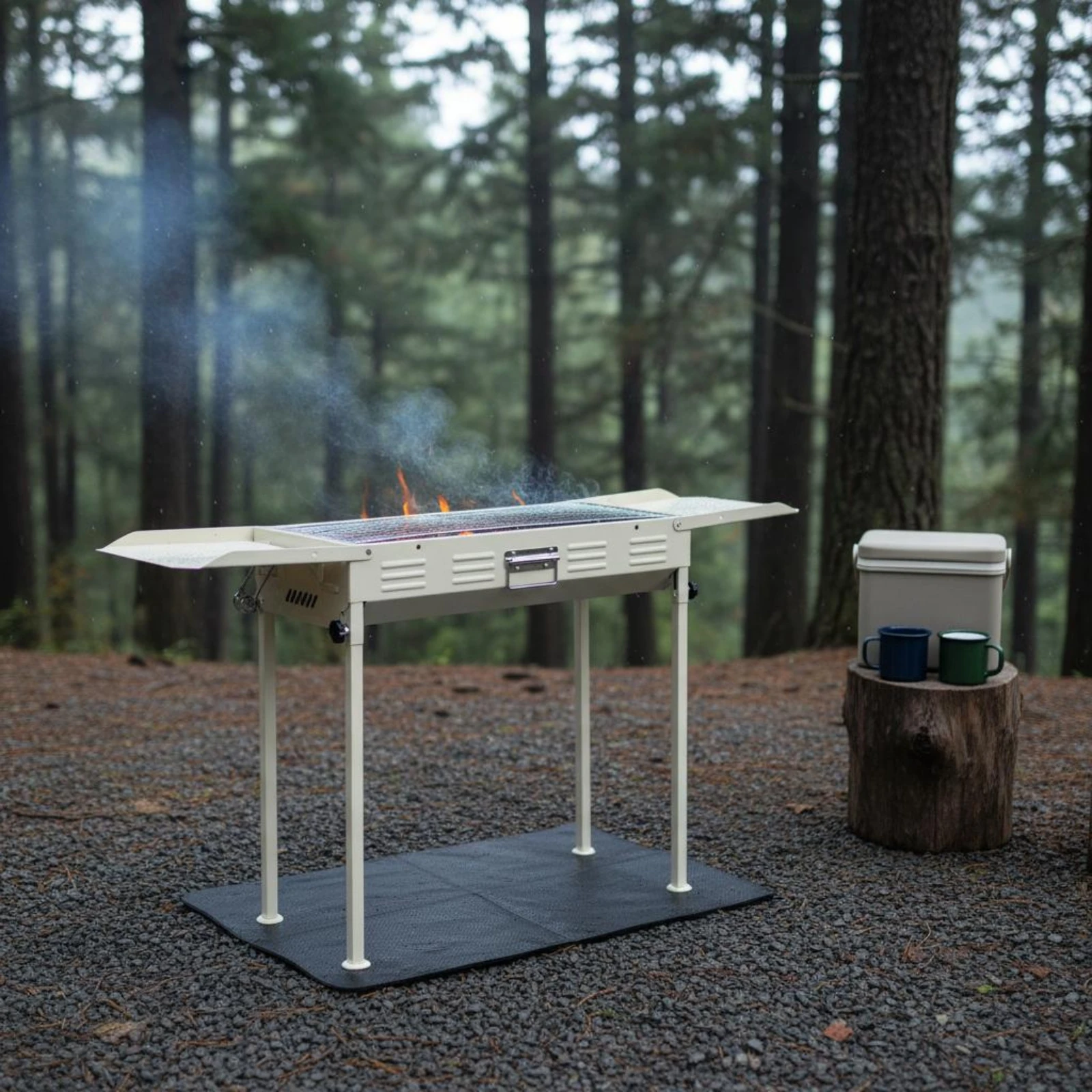 

Folding Charcoal Barbecue Grill Foldable Portable Outdoor Barbecue Cooker Portable Charcoal Grill Compact Ventilated Design