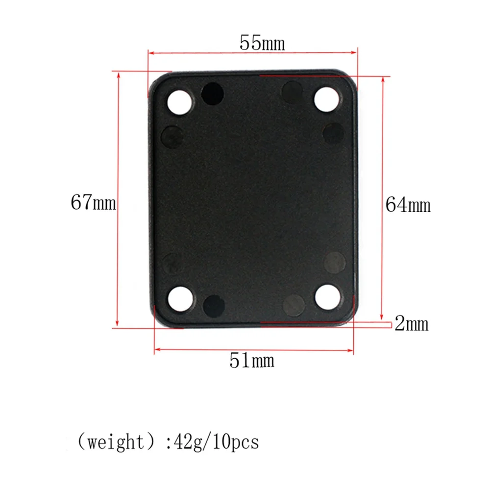 10 個の標準エレキギターネックプレートガスケット補強ワッシャーベースネックジョイント用長持ち