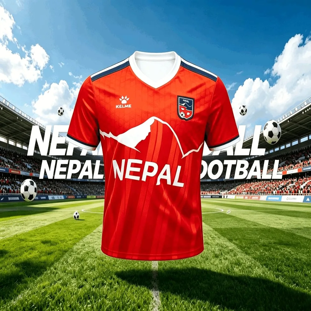 Sommer Herren Nepal Fußballtrikot KELME 2026 Neues Shirt Atmungsaktiv Schnelltrocknend Sport T-Shirt Fußballuniform für Training