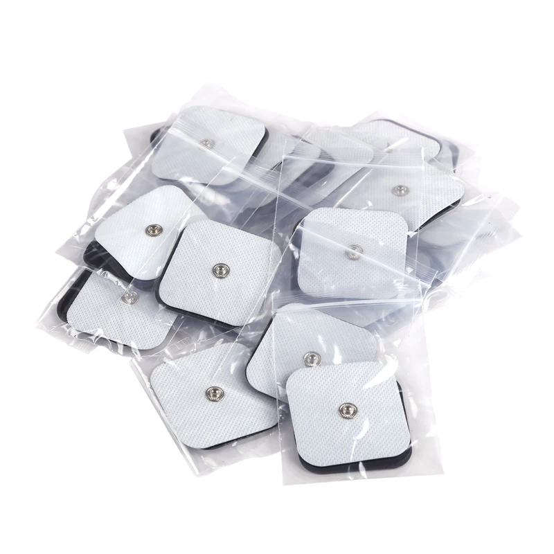 Parche de almohadilla de electrodo para máquina de terapia Digital de acupuntura Tens eléctrica, pegatina de electrodo de Gel autoadhesiva de botón