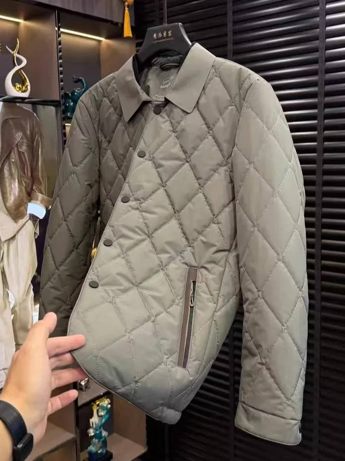 

Faionable Men's Autumn Winter Jaet Collar Stand up New Sle Casual Wear Antibacterial Stand Fit Outerwear Coat