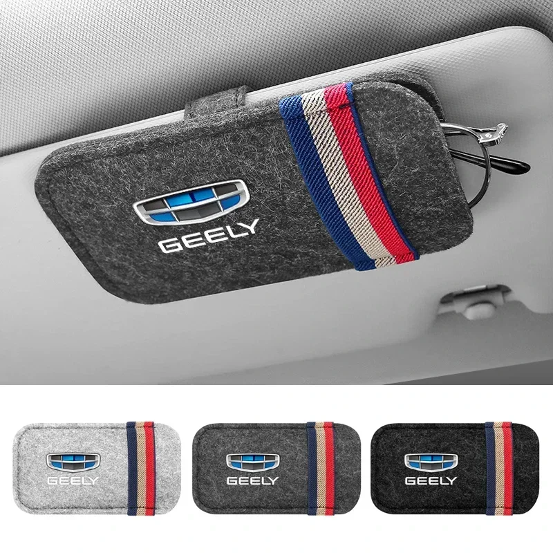 Сумка для хранения солнцезащитных очков для моделей Geely GX EC X SX FY серии Binyue Pro Emgrand Yuanjing King Kong MK автомобильные аксессуары для интерьера