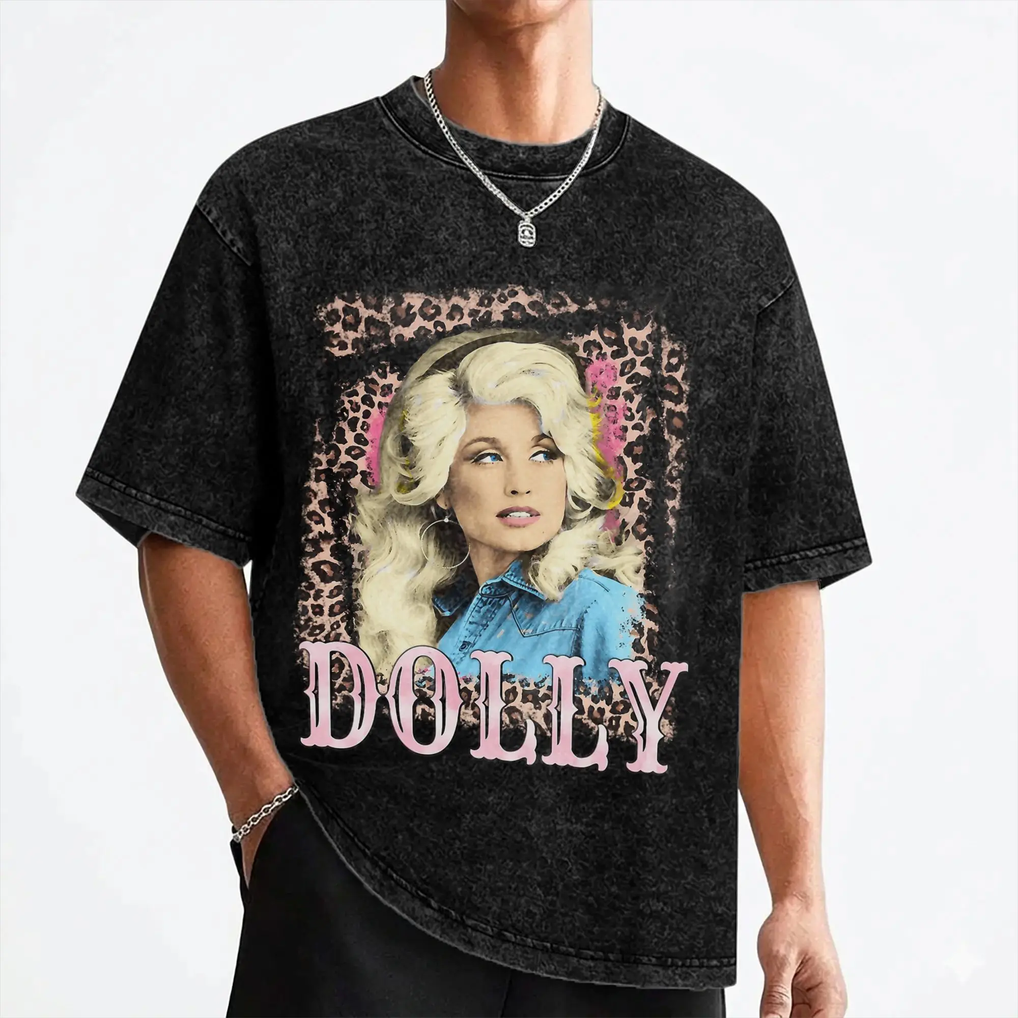 Singer D-Dolly Parton T Shirts Washed Cotton Harajuku T-Shirt  Novelty Men Women Streetwear Summer Tops Tees