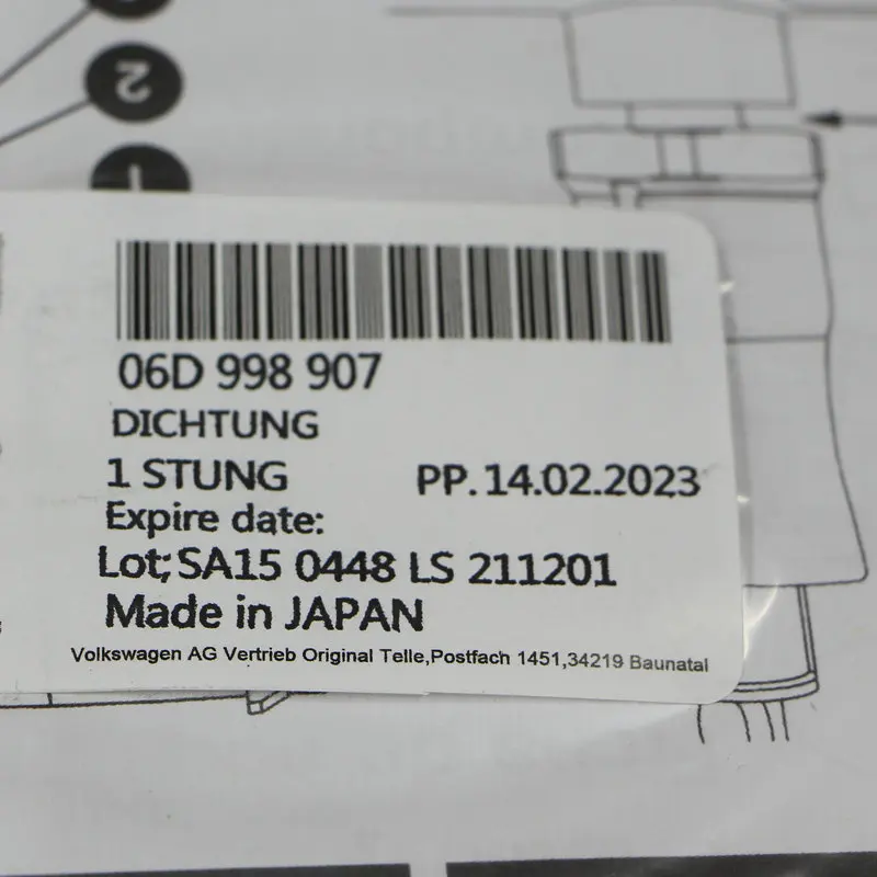 Apply to Audi A6 C6 2.0TSI Fuel injector repair kit seal ring The repair kit  06D 998 907