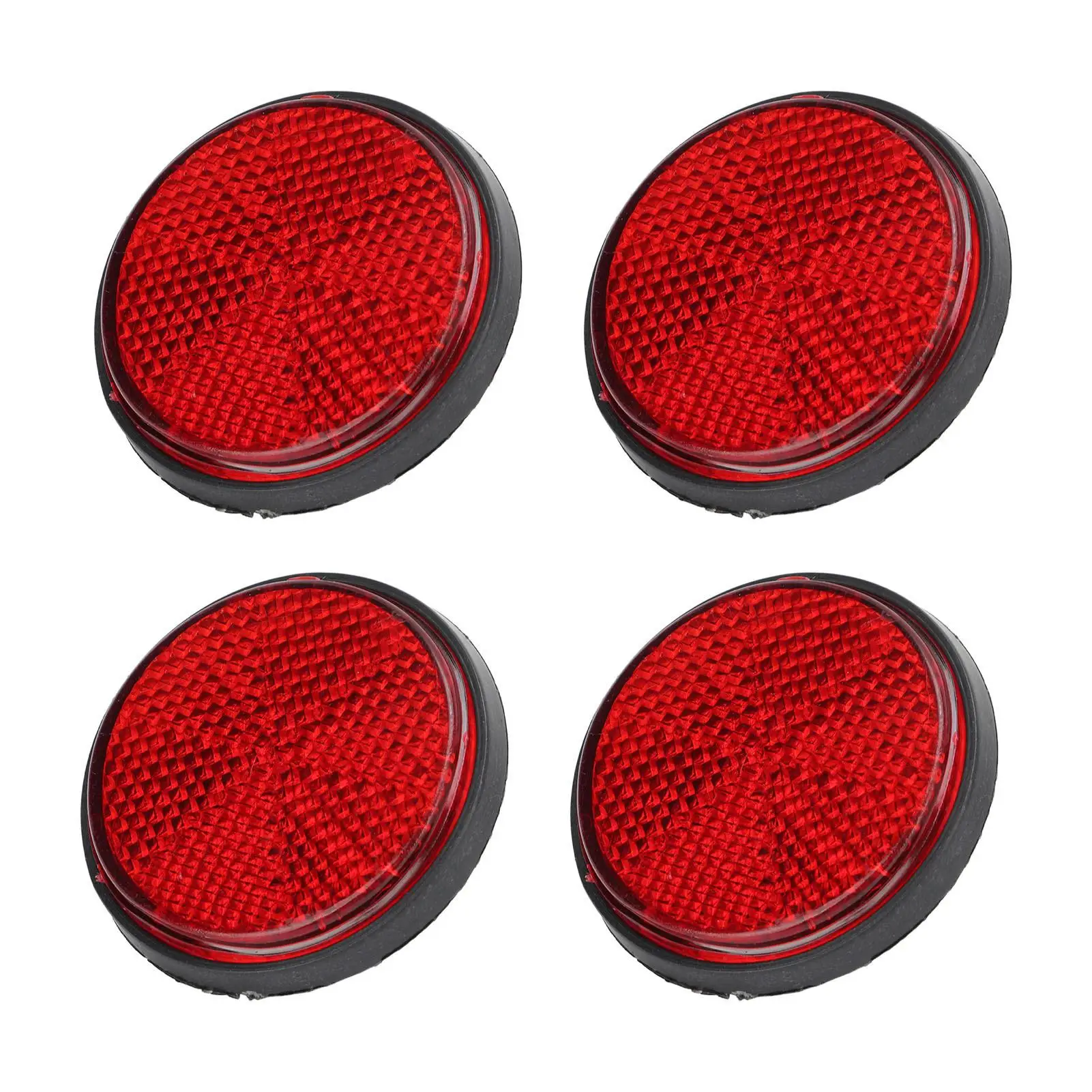 4pcs 2in Bicycle Round Warning Reflectors Red for semi Trucks Trailers Boats Horse Trailers Scooter ATV Reflector