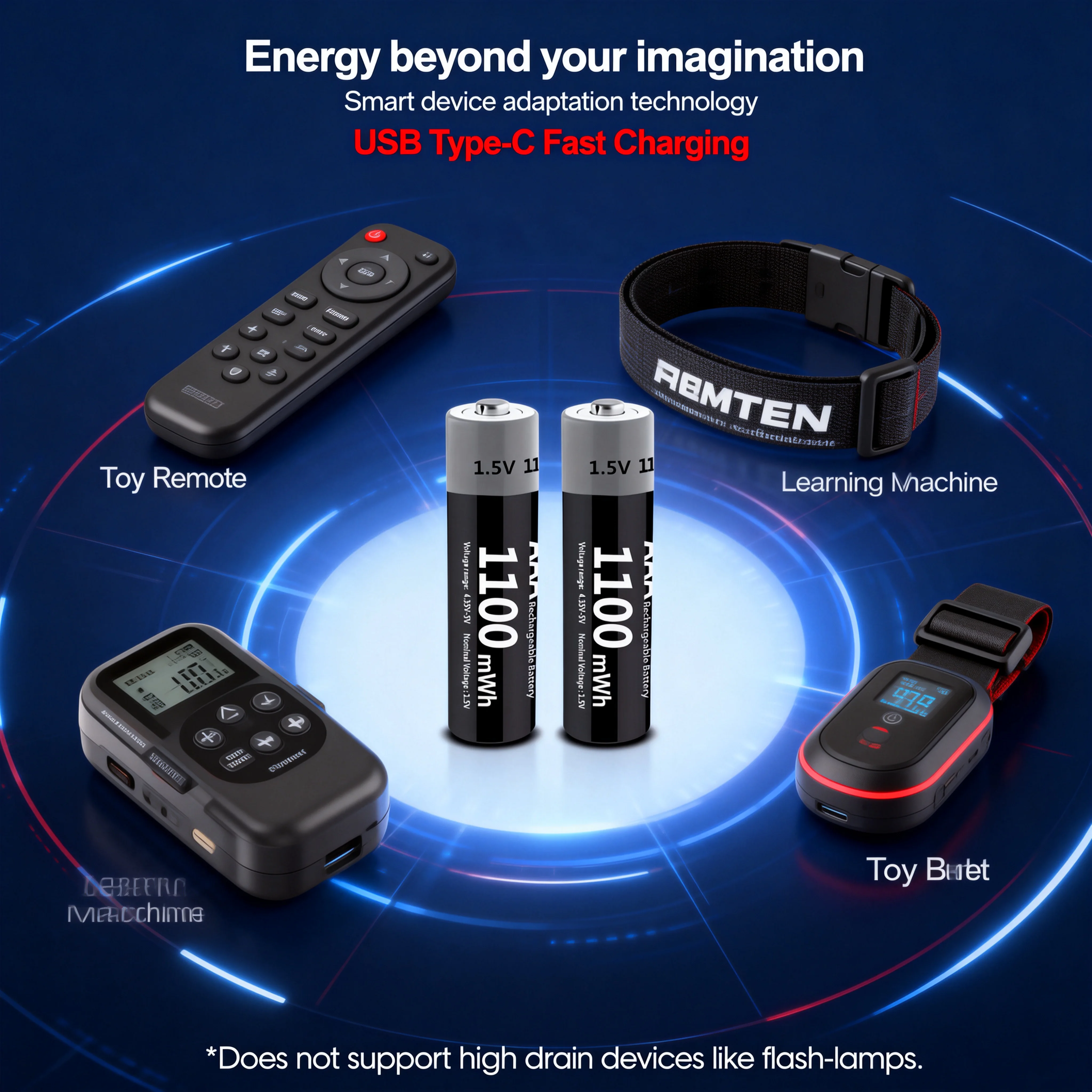 

Новинка 2025 года, 1,5 В AAA, 1100 МВтч, литий-ионная аккумуляторная батарея USB Type-C, быстрая зарядка для игрушек, обучающая машина с дистанционным управлением, игрушечный ремень