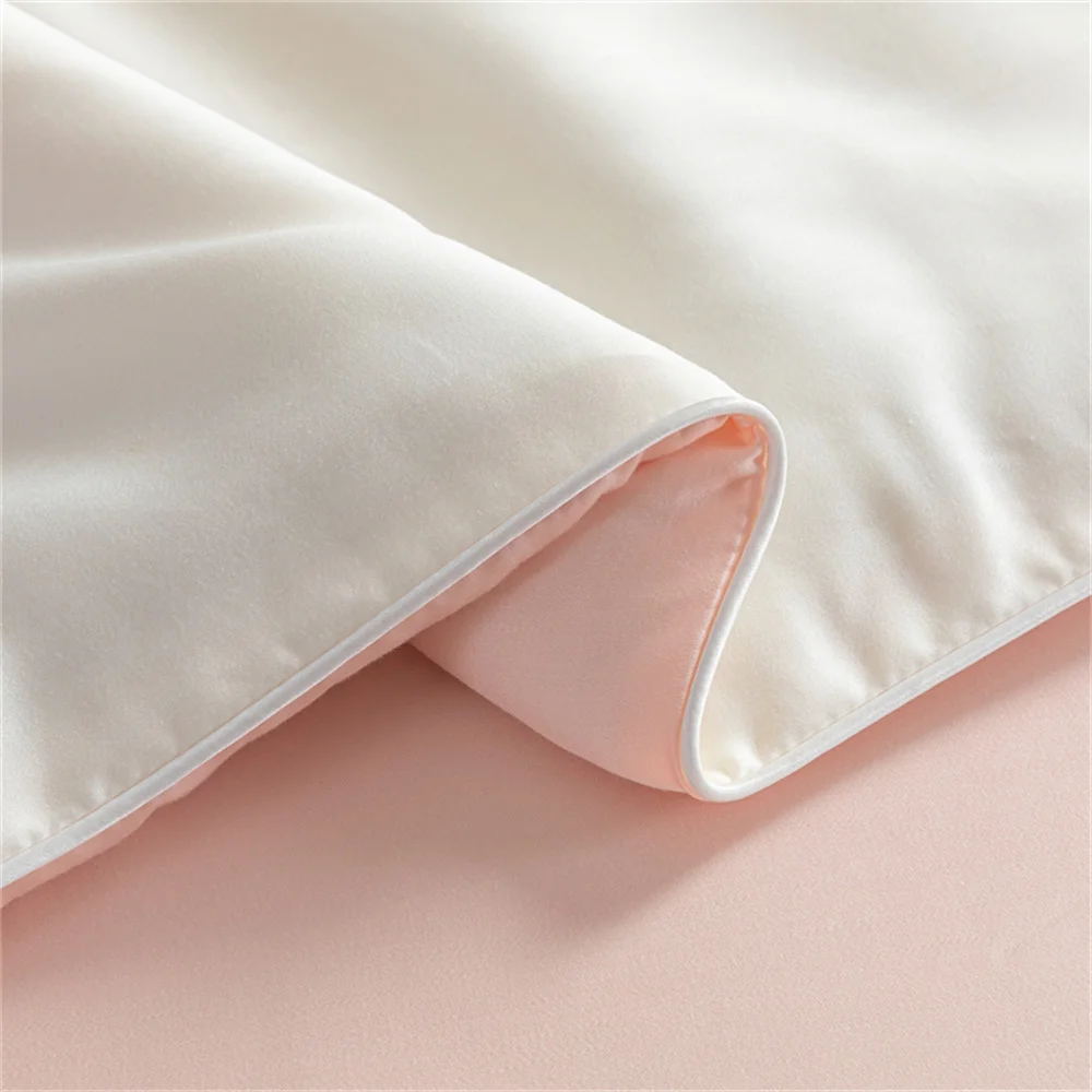 Liv-Esthete Summer White Pink Quilt Soft Comforter Duvet Twin Double Queen King Shell Blanket For Deep Sleep 1pcs For Women Men