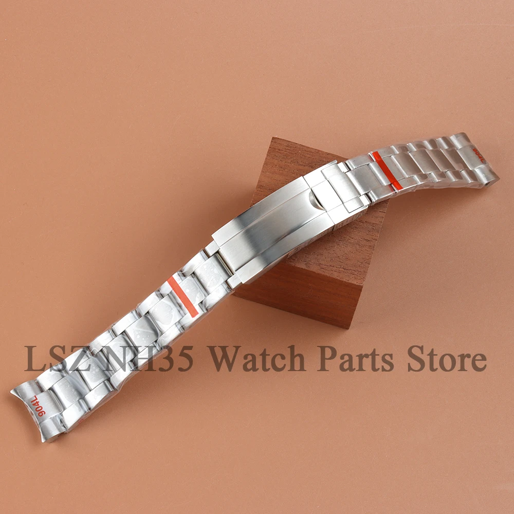 Cinturino per orologio in acciaio 316L da 20 mm Cinturini in oro rosa/nero/argento NH35 Fibbia pieghevole adatta NH35 SUB GMT Log Case Oyster/Jubilee Strap