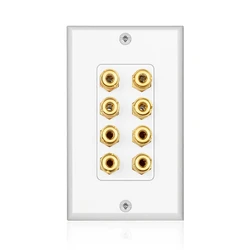 HOT-8 Posts Speaker Wall Plate Home Theater Wall Plate Audio Panel For 4 Speakers