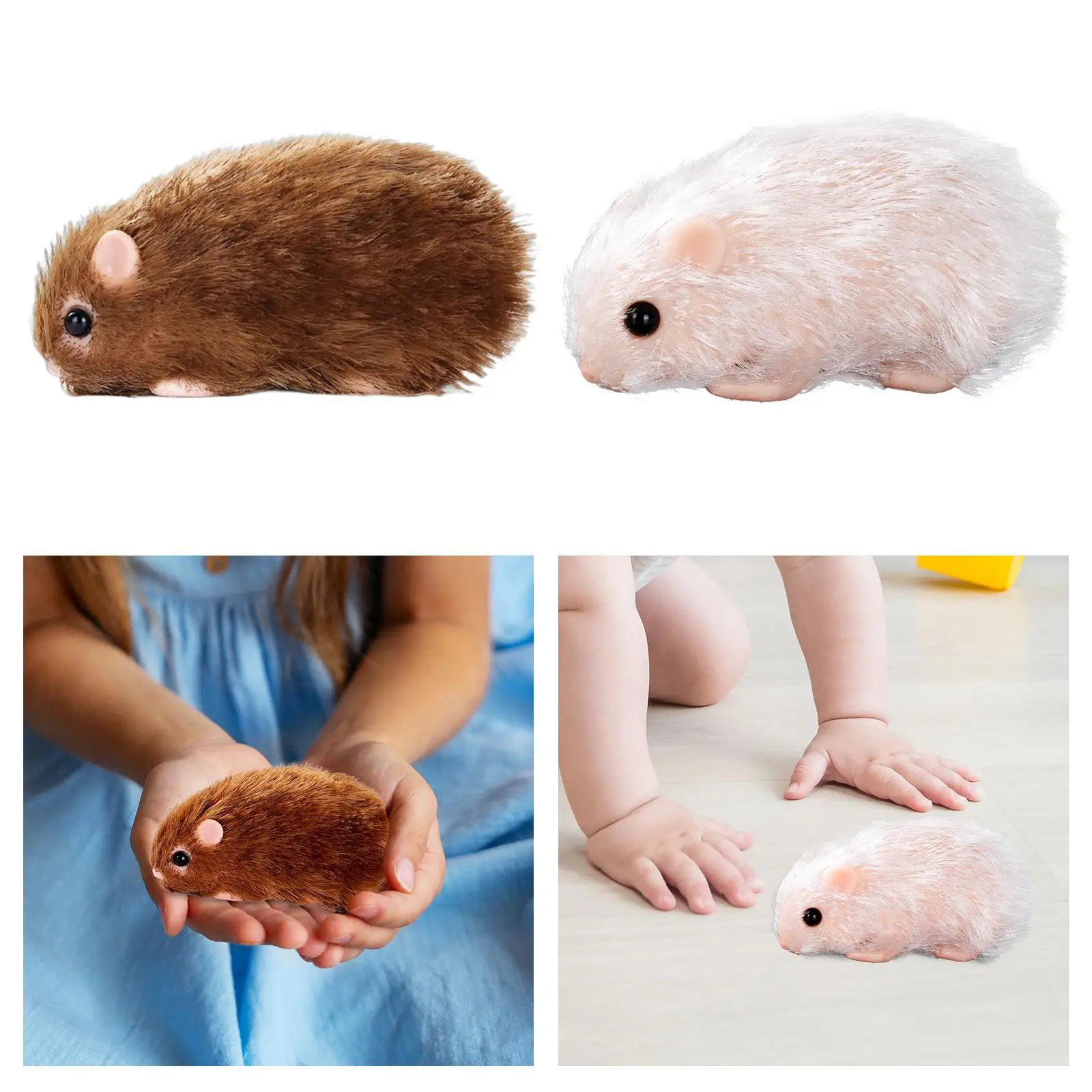 

Silicone Hamster Model Funny Cute Animal Doll Toy for Birthday Gift Ornament