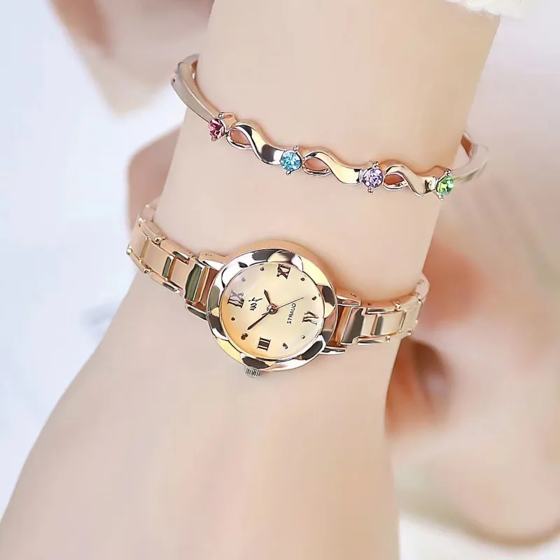 Small Dial Silver Watch for Women Stainless Steel Luxury Ladies Wristwatch Dress Women\'s Quartz Bracelet Clock Gift 2024