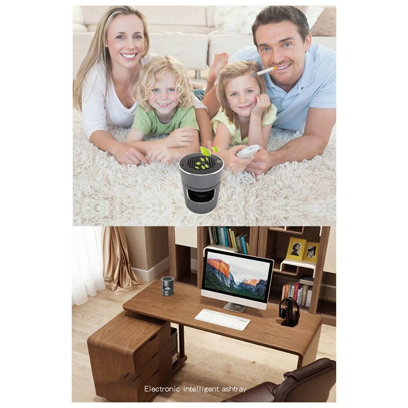 

Smokeless Smart Ashtray Smoke Eliminator Electric Ashtray Absorb GreyJAS