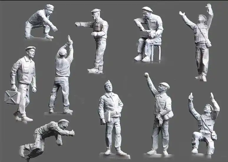 1:72 Die-cast Resin Figure Model Assembly Kit Soldier Ground Crew Model DIY Toy Model Unpainted