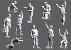 1:72 Die-cast Resin Figure Model Assembly Kit  Soldier Ground Crew Model DIY Toy Model Unpainted