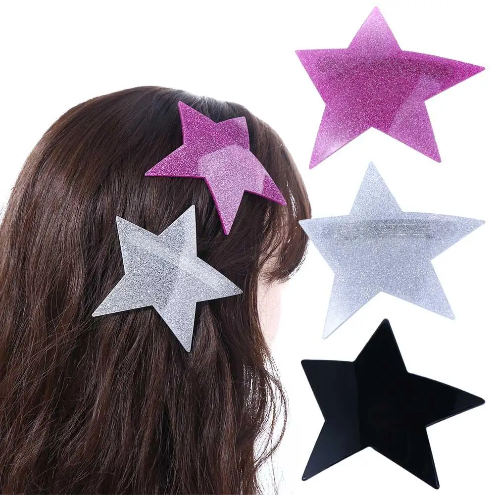 Personality Creative Y2K Glitter Spring Clip Side Clip Korean Style Hair Wear Star Hair Clip Women Hair Accessories Irregular