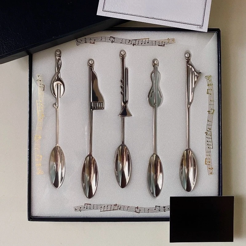 Instrument music note series dessert spoon, fruit fork, medieval souvenir