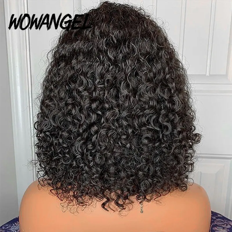 Glueless Wig Short Curly Bob Wigs 13x4 HD Lace Front Human Hair Wigs Bob Cut Wigs Water Wave Real HD Lace Closure Wigs For Woman