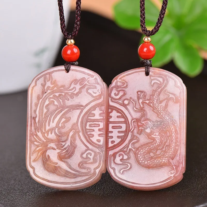 

Hetian Gobi Gold Silk Jade Dragon and Phoenix Pair Pendant for Men Women Dragon and Phoenix Chengxiang Dragon Phoenix Pendant