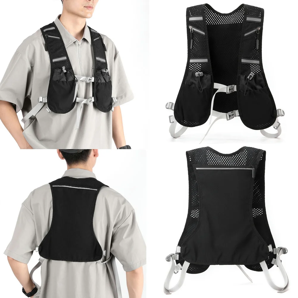 Hydration Running Vest Reflective Hydration Vest Breathable Hiking Vest Pack Lightweight Cycling Backpack for Outdoor Sports