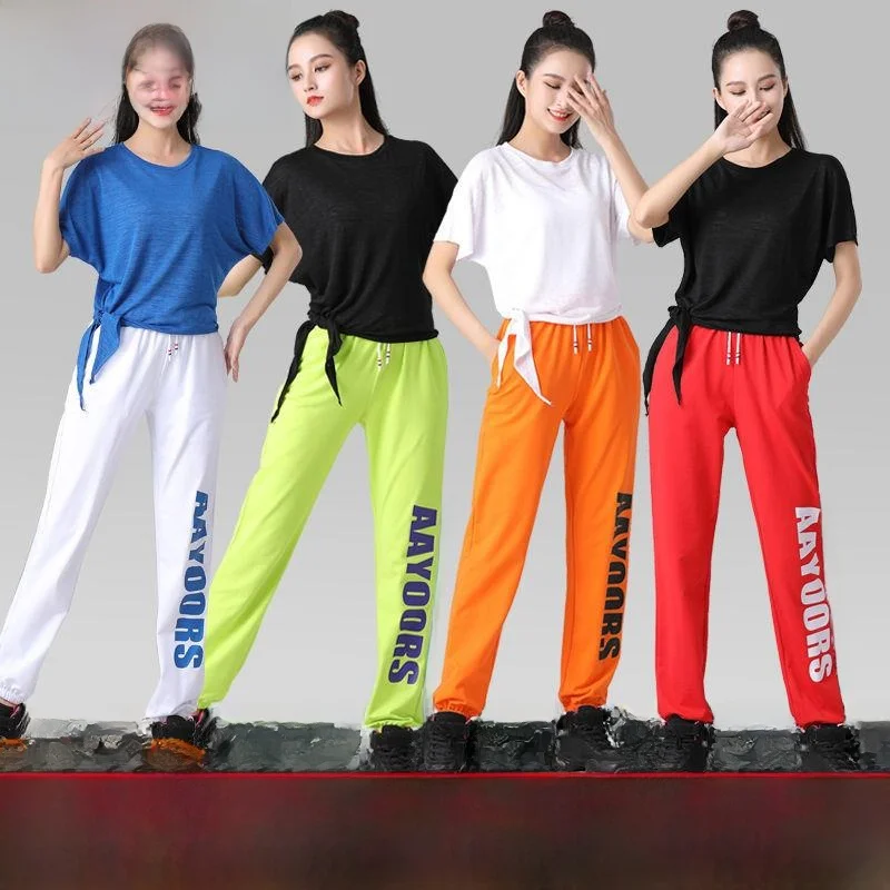 

Новый женский костюм для квадратных танцев, летний спортивный костюм для выступлений, танцев Ghost Step, фитнеса, тхэквондо, прогулочных танцев