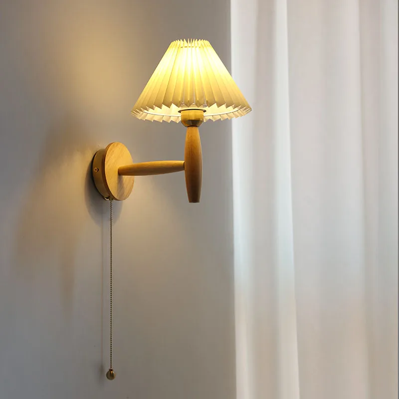 nordic-pleated-fabric-led-wall-lamp-vintage-bedroom-bedside-night-light-living-room-corridor-study-home-decor-wall-sconce-light