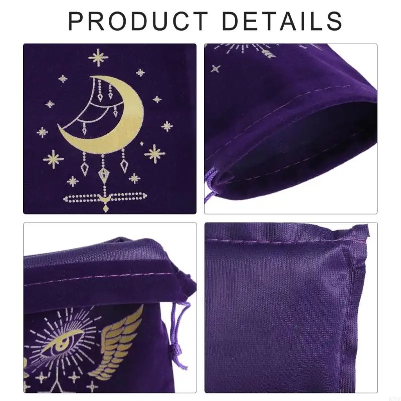 R7UE Velvets Tarot Bag Dices Tas met trekkoorden voor het opbergen bordspelkaarten