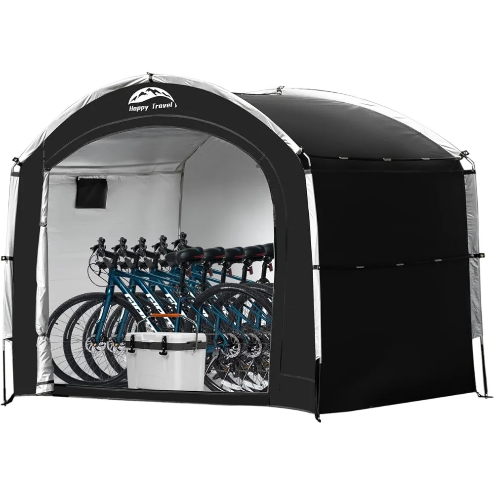 Bike Storage Shed Tent,Outdoor Portable Bicycle Storage Sheds with 210D Oxford Fabric PU4000 Waterproof for 2/3/4/5 Bikes