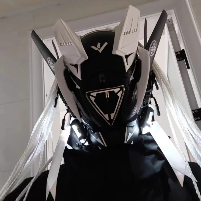 2024 Cyberpunk Mask cos Personality diy Luminescent helmet Trend mask Overpowering Mecha Gundam Cool Knight