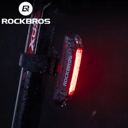 ROCKBROS Bike Rear Light Waterproof LED USB Rechargable Bicycle Taillight Safety Saddle Back Light Warning Cycling Rear Light