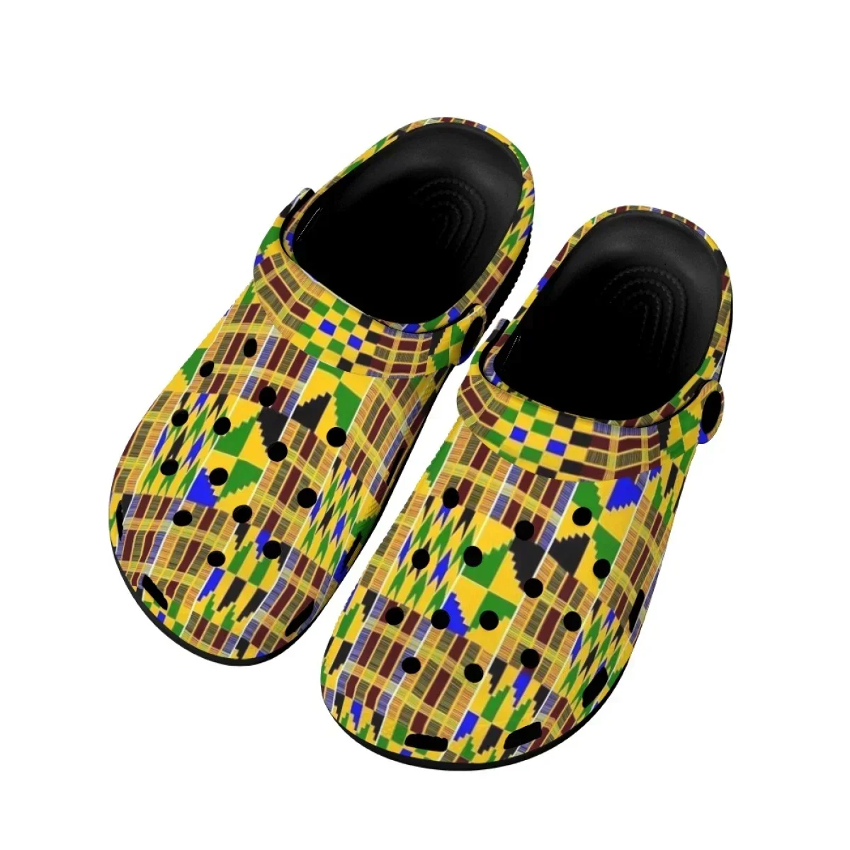 African Tribal Culture Breathable Adult Slides Vintage Black Non-slip Couple Indoor Slippers Summer Casual Flat Garden Shoes