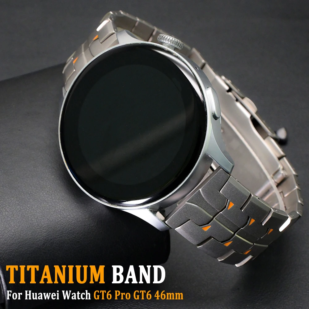 

Металлический титановый ремешок 22 мм для Huawei Watch GT6 Pro GT6, 46 мм, деловой браслет на запястье для Samsung Galaxy Watch 3, 45 мм, аксессуары