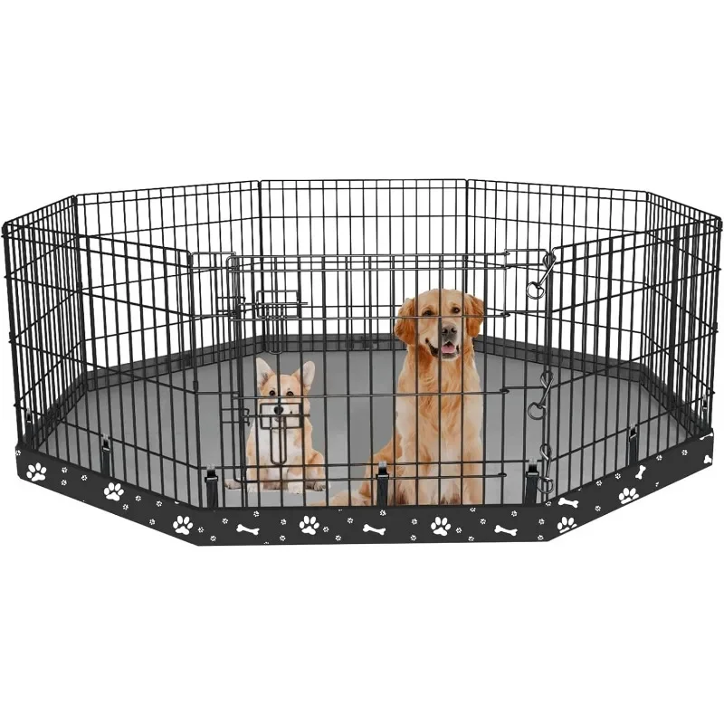 Dog Playpen Bottom Pad Fits for 24 Inch 8 Panels Regular Octagon Metal Exercise Pet Playpen, Crate Puppy Pad.