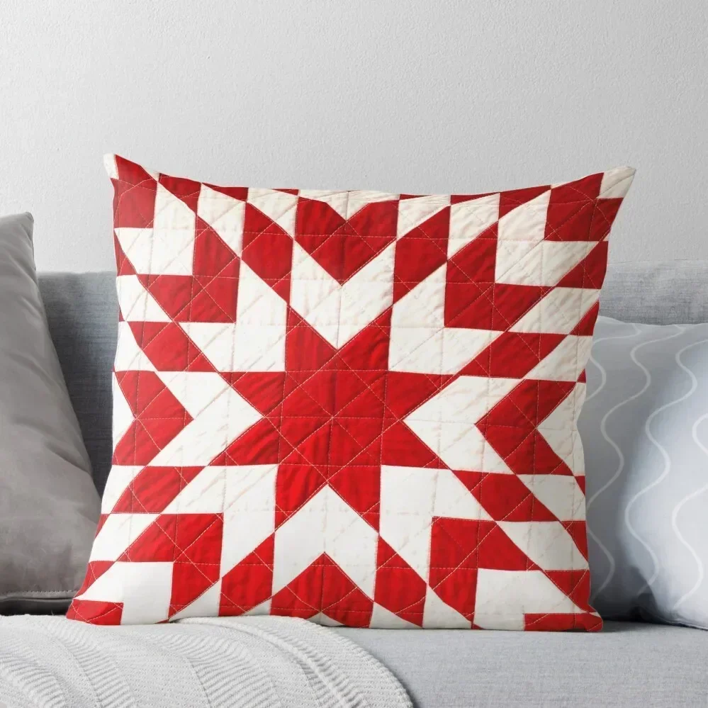 

Red and white Lone Star quilt Throw Pillow Custom Cushion Photo Marble Cushion Cover Decorative Sofa Cushions pillow