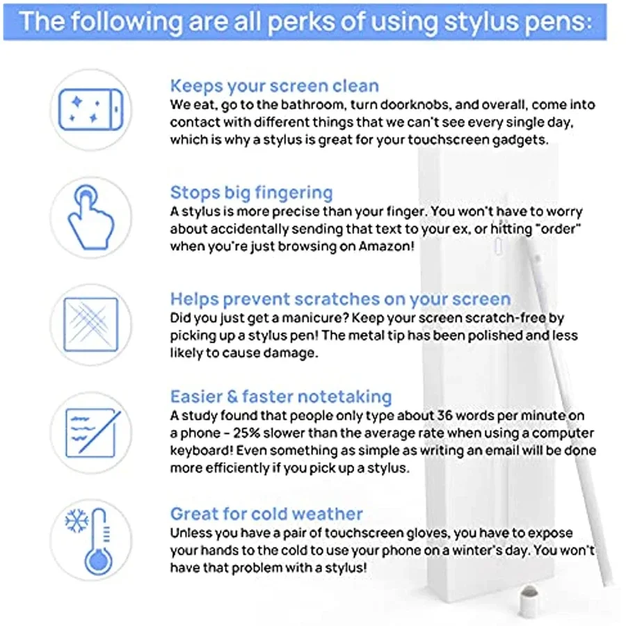 Stylus Pen Compatible with iPad Pencil Styluses for iPad 2/3/4/5/6/7/8/9/10 Generation Pro 9.7/10.5/11/12.9 Air 2/3/4/5 Mini 2/3 view 5