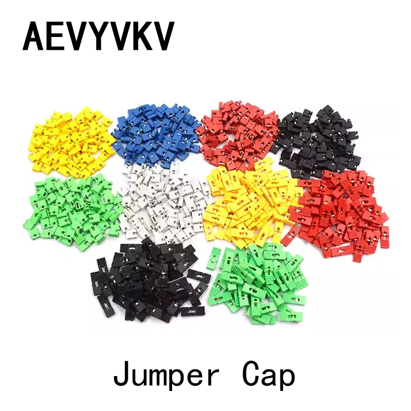 100PCS Jumper Cap 2.54mm Pitch Pin Header Connector Long Type Jumper Plug Cover 5 Colors DIY Repair Parts diygba