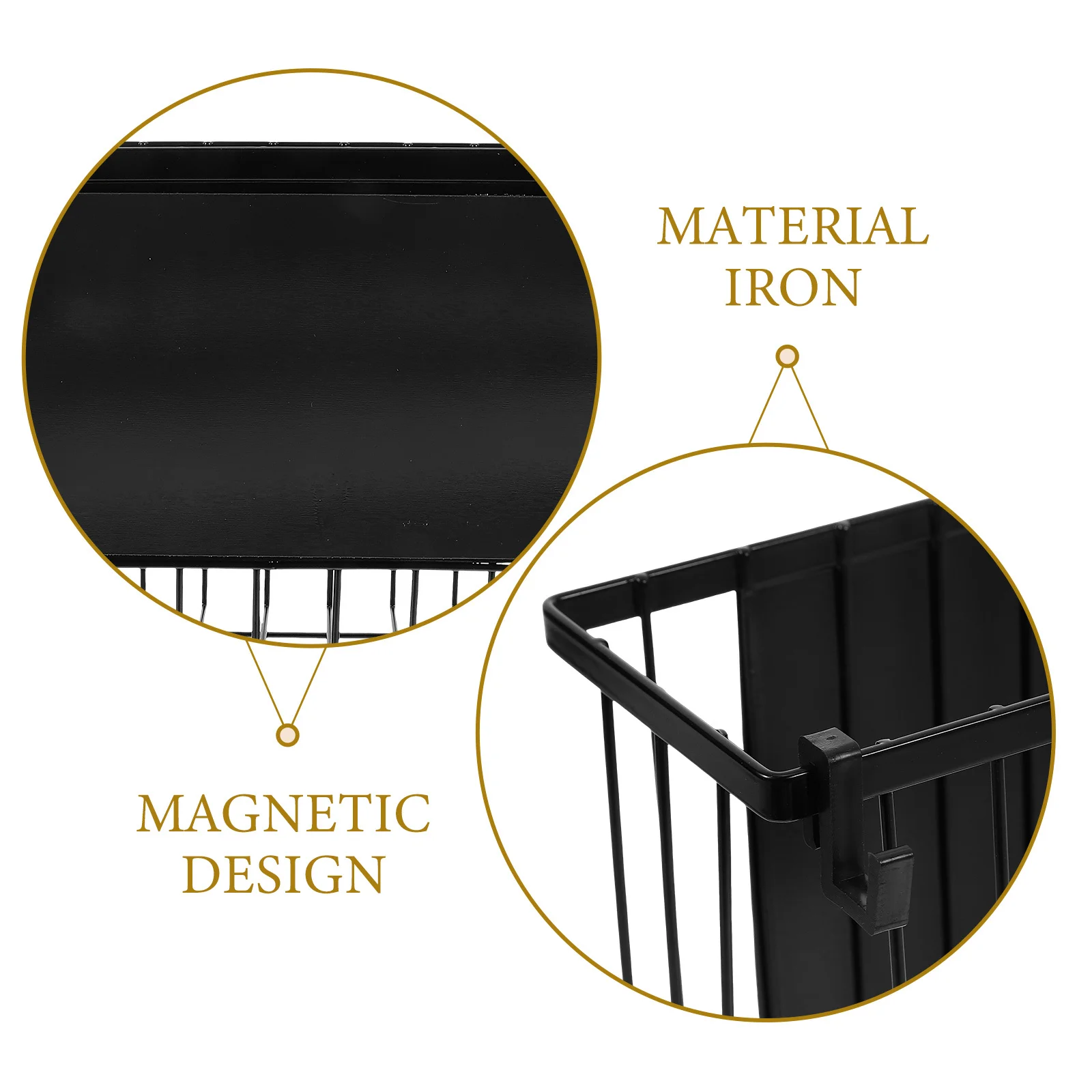 

Magnetic Storage Rack Sturdy Iron Fridge Side Organizer No Drilling Space Saving Kitchen Magnetic Organizer Shelf for Seasoning