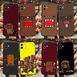 Cute Domo-kun Phone Case For iPhone 15,14,13,12,11,Plus,Pro Max,XS,X,XR,SE,Mini,8,7 Soft Silicone Black Cover