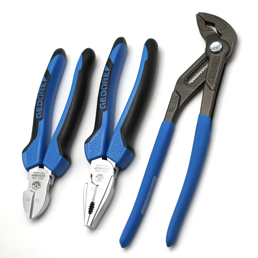 GEDORE 3-Pieces Multifunction Pliers Set Consisting of Side Cutter,Combination Pliers, Water Pump Pliers NO.S 8393